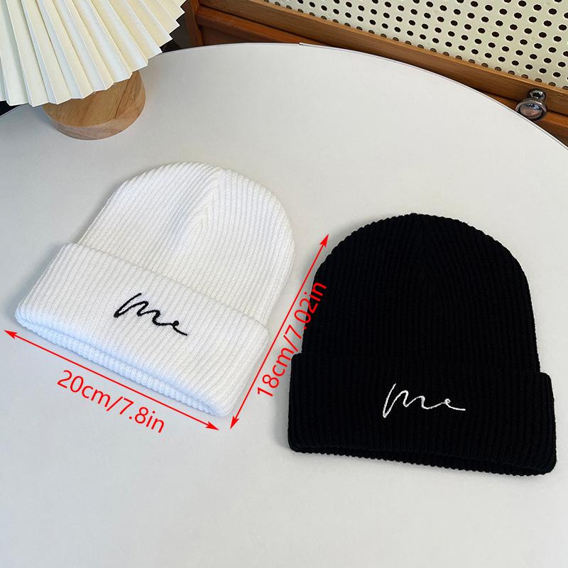 Product Introduction of Mũ Mùa Đông, Dành Cho Unisex, Mũ Len Dệt Kim, Màu Trơn Thiết Kế Dễ Thương, Thích Hợp Cho Mùa Thu Và Mùa Đông, Mũ Len Nữ, Mũ Trùm Đầu Ấm Hơn, Thích Hợp Cho Nam Giới, Mũ Thường Ngày 0