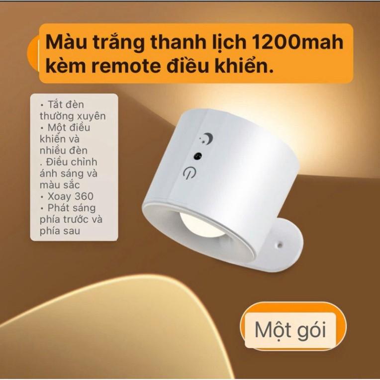 Đèn ngủ không dây từ tính cảm ứng điều khiển từ xa pin sạc lâu dài xoay 360 trang trí phòng ngủ hiện đại