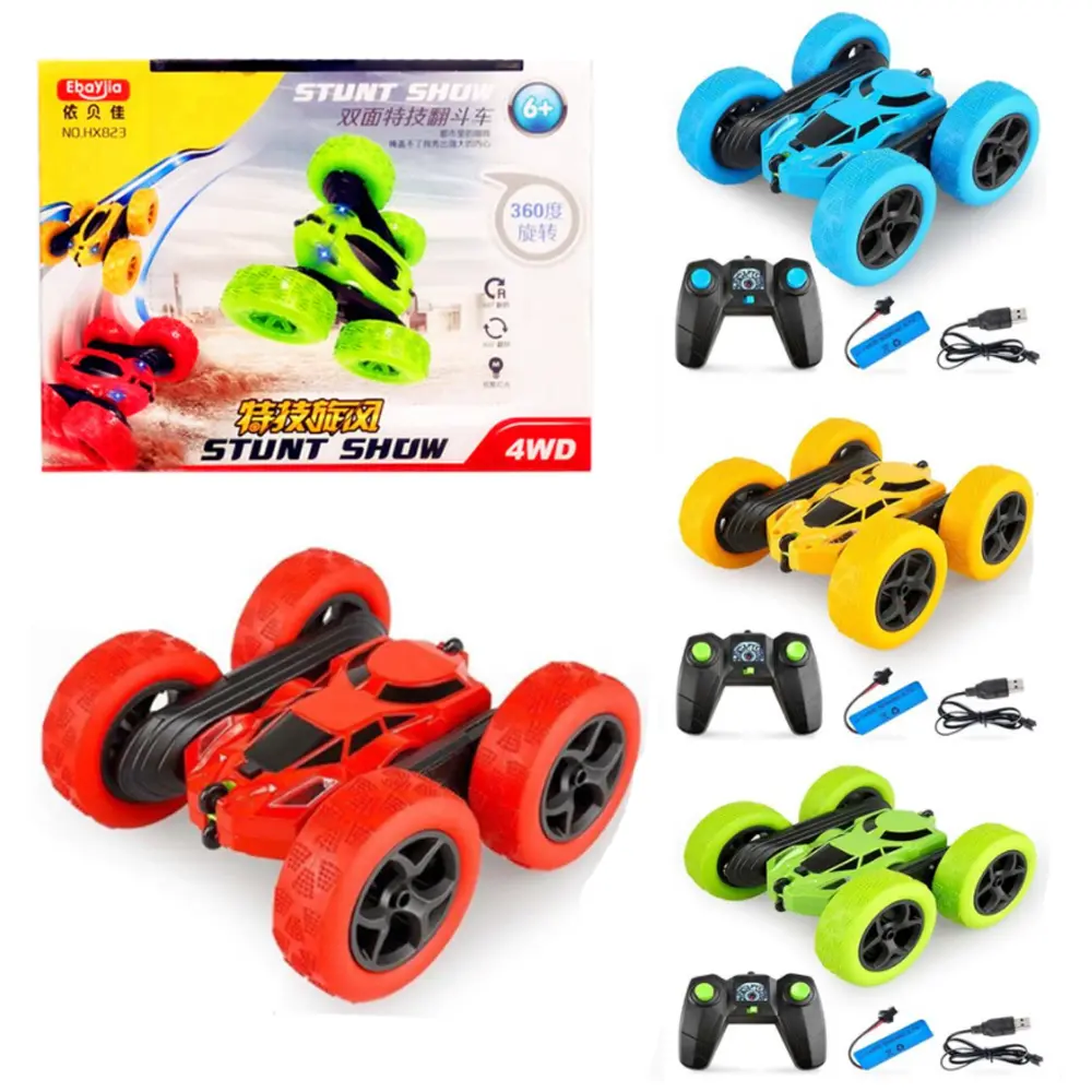 360° Flips Double Sided Rotating Vehicles 4WD 2.4GHz Electric Race Stunt RC Cars Remote Control Car Toy Kids Battery Indoor Playing Toys