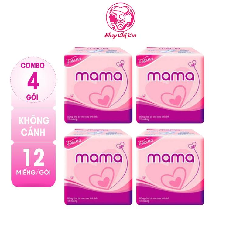 [COMBO 4] Diana Băng vệ sinh Mama 12 miếng/gói cho mẹ sau sinh