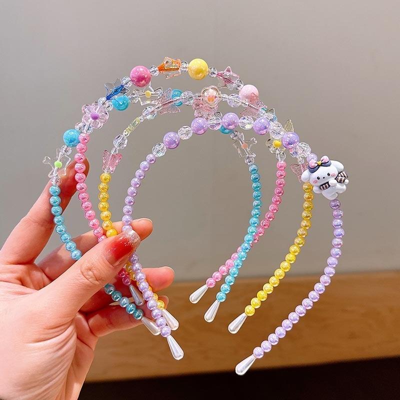Product Introduction of Children's Necklace Jewelry Set Colorful Beaded Bracelet Cartoon Hair Hoops Earrings Princess Girl Accessories 13