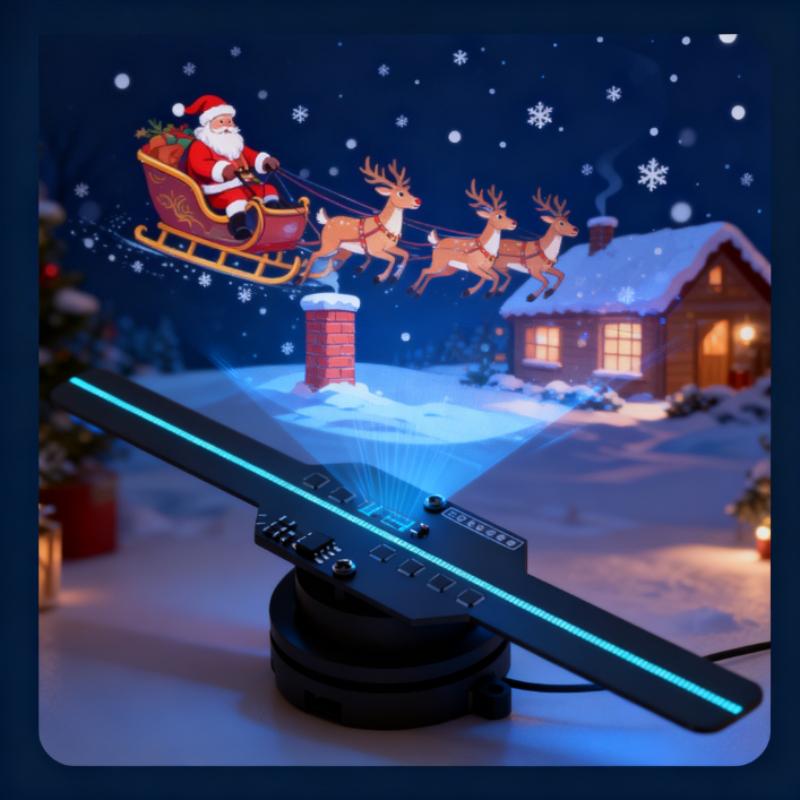 3D Holographic Projection Fan 14cm Portable Advertising Machine Suspended Aerial Imaging Stereoscopic Fan Screen 3D Holographic - Image 3