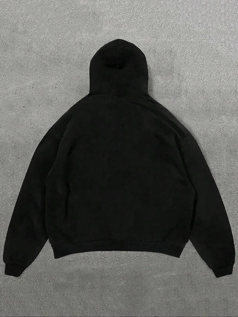Product Introduction of Men's Galaxy Print Drop Shoulder Hoodie, Fashion Casual Regular Fit Drawstring Pocket Hooded Sweatshirt for Daily Holiday Outdoor Wear, Men Clothes for Fall & Winter 2