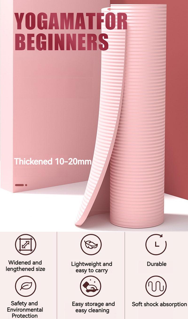 Product Introduction of China Supplier Wholesale Durable Long Eco-friendly 10mm Thick Non Slip Yoga Mat Set With Bag Straps Yoga mat thickening, widening and lengthening female beginners home men's exercise dance mat equipment 22