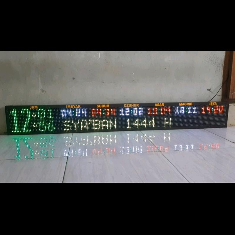 jam digital masjid rgb ukuran 160x20cm & 200x20cm 4