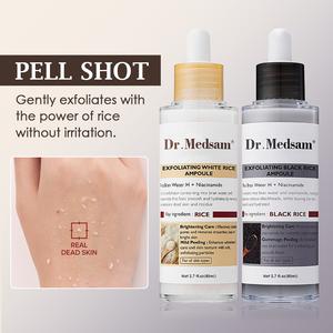 Bộ Chăm Sóc Bắn Da, [Dr.Medsam Chính Thức], Bao Gồm Amples Bắn Da, Bắn Da Cơm Nền (Gạo Đen & Gạo Trắng) Và Nước Hoa Hồng Bắn Da, Mỹ Phẩm Hàn Quốc