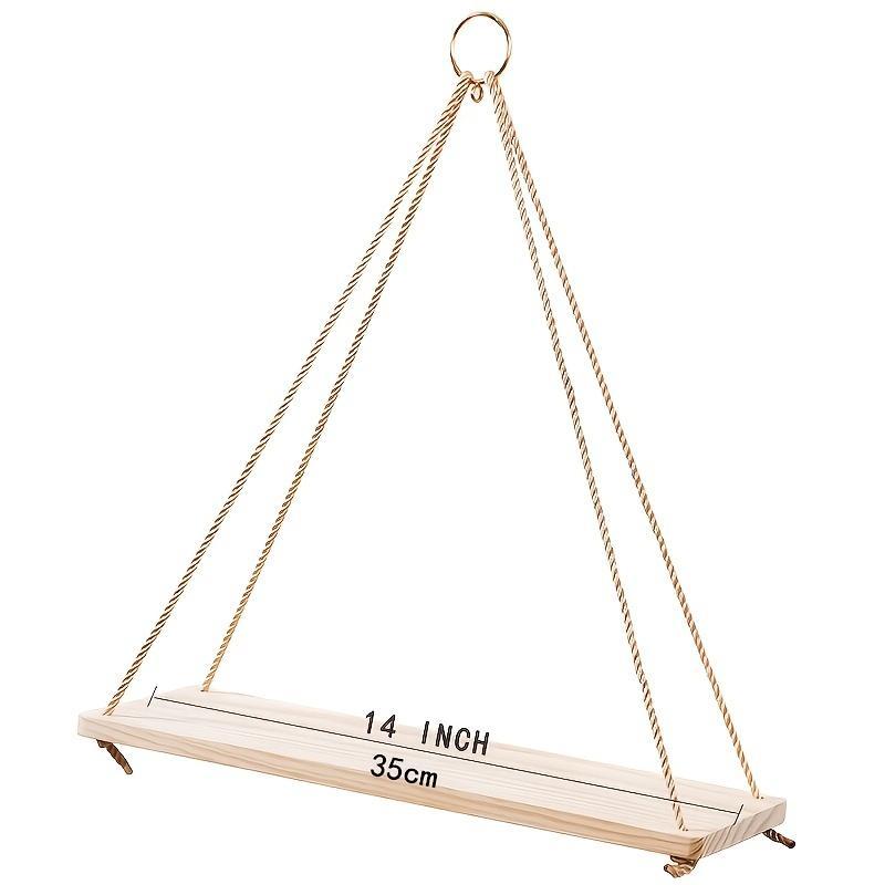 Product Introduction of Wall Mounted Hanging Shelf, 1 Count Wooden Wall Hanging Storage Rack, Wall Decor for Home Living Room Bedroom, Home Decor, Room Decor 1