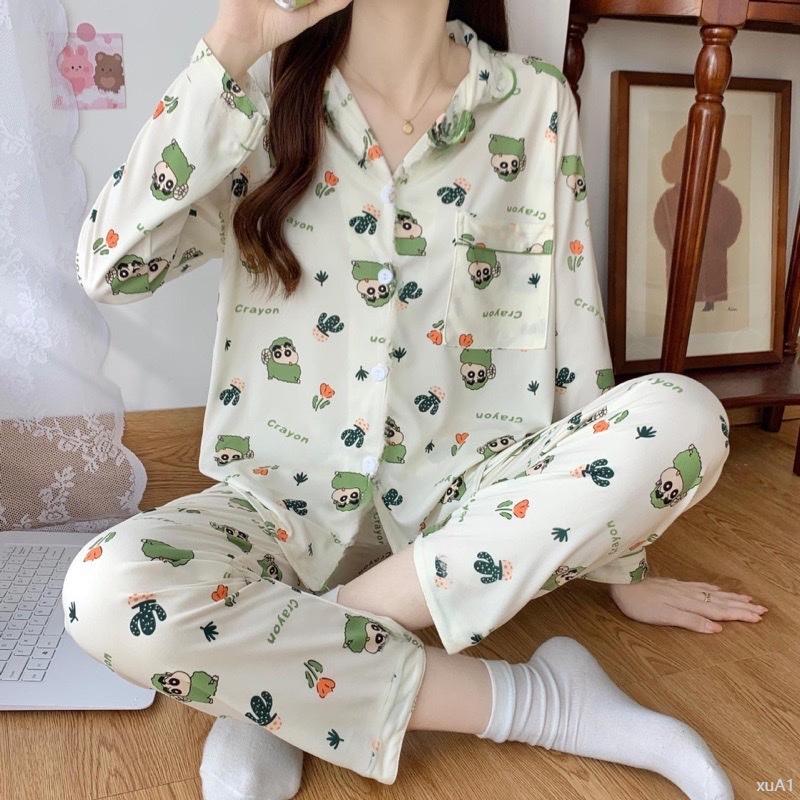 Đồ bộ pijama nữ mặc nhà dài tay quần dài hoạt hình dễ thương Kate thô (msp01)  ngủ  hello  kitty  đồ  cổ  vuông Combo sịp DéP Sục Hở do  bolatin  bánh  bao đũi  xốp 1
