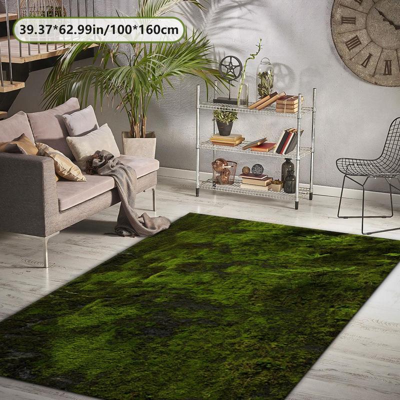 Moss Pattern Floor Mat, 1 Count Non-slip Washable Floor Carpet, Decorative Area Rug for Home Living Room Bedroom Hotel Dormitory 6