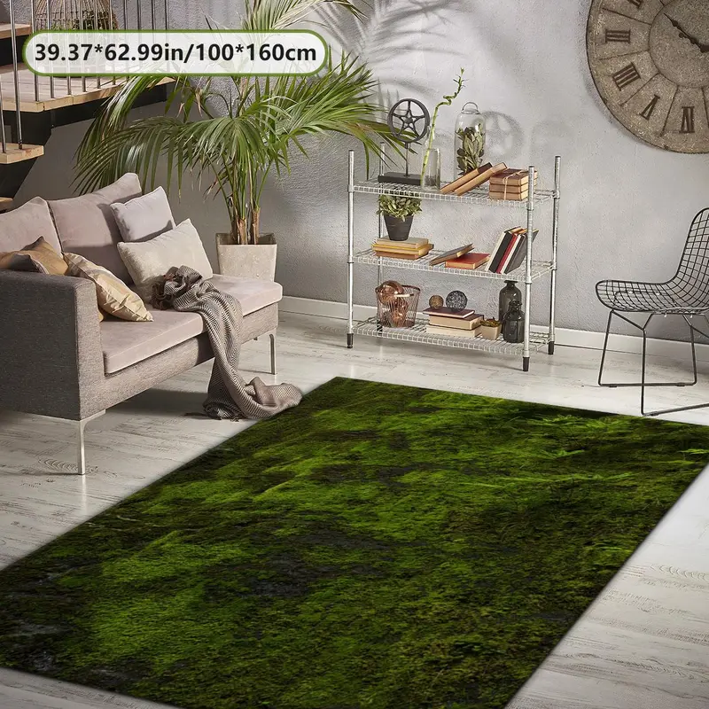 Moss Pattern Floor Mat, 1 Count Non-slip Washable Floor Carpet, Decorative Area Rug for Home Living Room Bedroom Hotel Dormitory 6