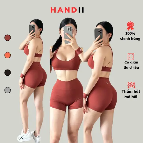 Set đồ tập gym Tom LUMI chất siêu mềm mịn cao cấp ‘’HANDII’’ Top Sport Yoga