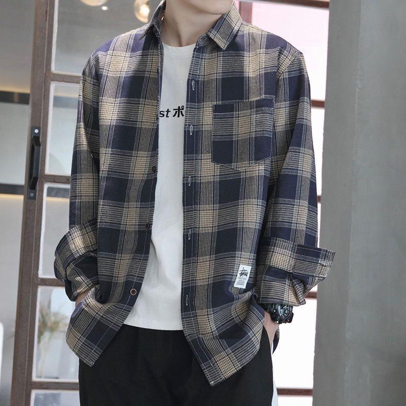 Product Introduction of เสื้อเชิ้ต ลายสก็อต แขนยาว เสื้อเชิ้ตผู้ชาย ลำลอง ทรงหลวม เสื้อโค้ทบาง แฟชั่นสำหรับฤดูใบไม้ผลิและฤดูใบไม้ร่วง 2022 Man Clothing 1
