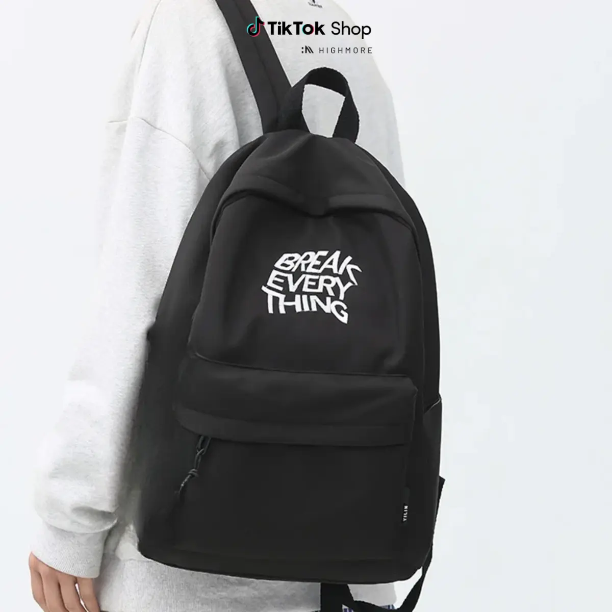 Tas Ransel Sekolah Break Every Thing Kanvas Backpack Wanita Pria