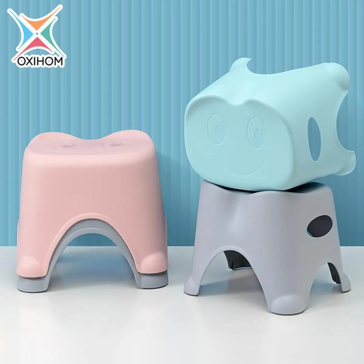Oxihom Kursi Plastik Kecil Kursi Anak Bangku Plastik Stool Dingklik