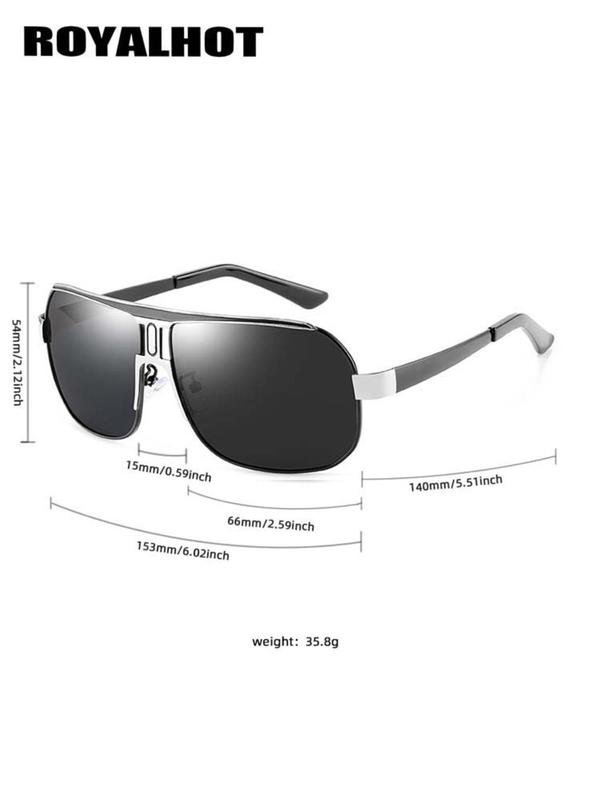 Unisex Simple Sunglasses for Everyday Use, Trendy Square Oversized Frame Sunglasses, Versatile Travel Accessories for All Season, National Day Offers 4