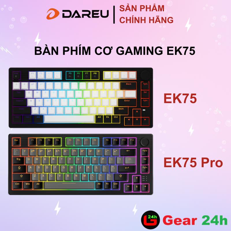 Bàn phím cơ Dareu EK75 Pro - BLACK GOLDEN Triple Mode Gasket Mount RGB