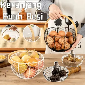 Keranjang Telur Ayam Keranjang Tempat Penyimpanan Telur Retro Storage Basket Keranjang Telur Retro Buah Bahan Besi Penyimpanan Dapur Dan Ruang Tamu Keranjang Telor Kawat Serbaguna kebutuhan rumah makanan & minuman keranjang penyimpanan rotan seserahan