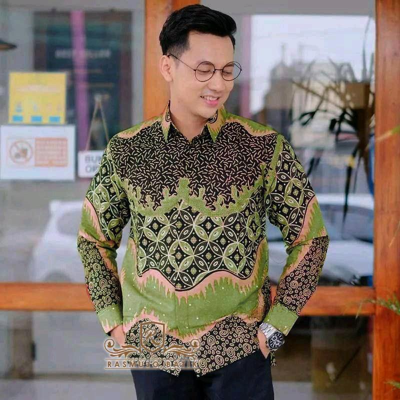 KEMEJA BATIK PRIA LENGAN PANJANG EXCLUSIVE,ATASAN BATIK COWOK TERBARU, KEMEJA Katun PRIA Motif Baju Batik Mewah 6
