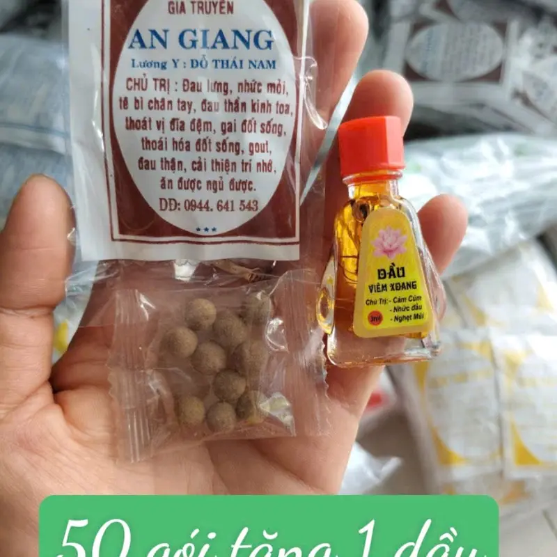 ( khớp an giang ) 50 - 100 gói thuốc nam an giang hỗ trợ các vấn đề xương khớp, nhức mỏi, tê bì chân tay, thần kinh toạ, thoát vị đĩa đệm... tặng kèm dầu xoang 0