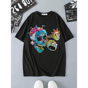 Camiseta Día de los Muertos-2d, estampado estilo urbano de puro algodón