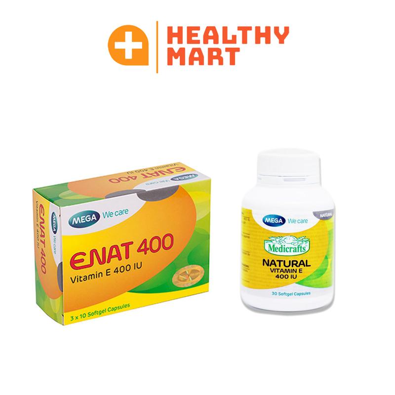 Enat 400 - Natural Vitamin E - Bổ Sung vitamin E tự nhiên - làm đẹp da, chống lão hóa và căng mịn da - 30 viên Mega