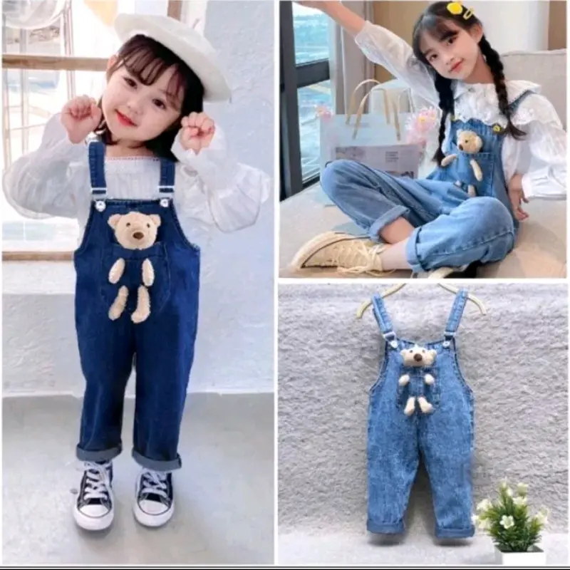 Overalls jumpsuit Jeans baju kodok variasi Boneka 1-7thun 2