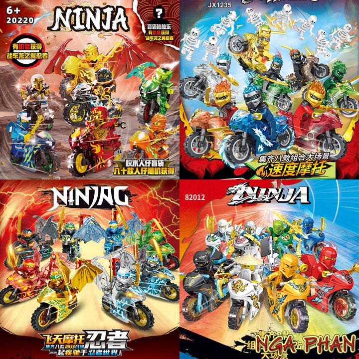  Combo Minifigures Nhân Vật Ninjago Cưỡi Mô Tô Siêu Đẹp Kèm Trang Bị Đồ Chơi Xếp Hình Lắp Ráp Gạch Khối Block Brick MOC DIY 