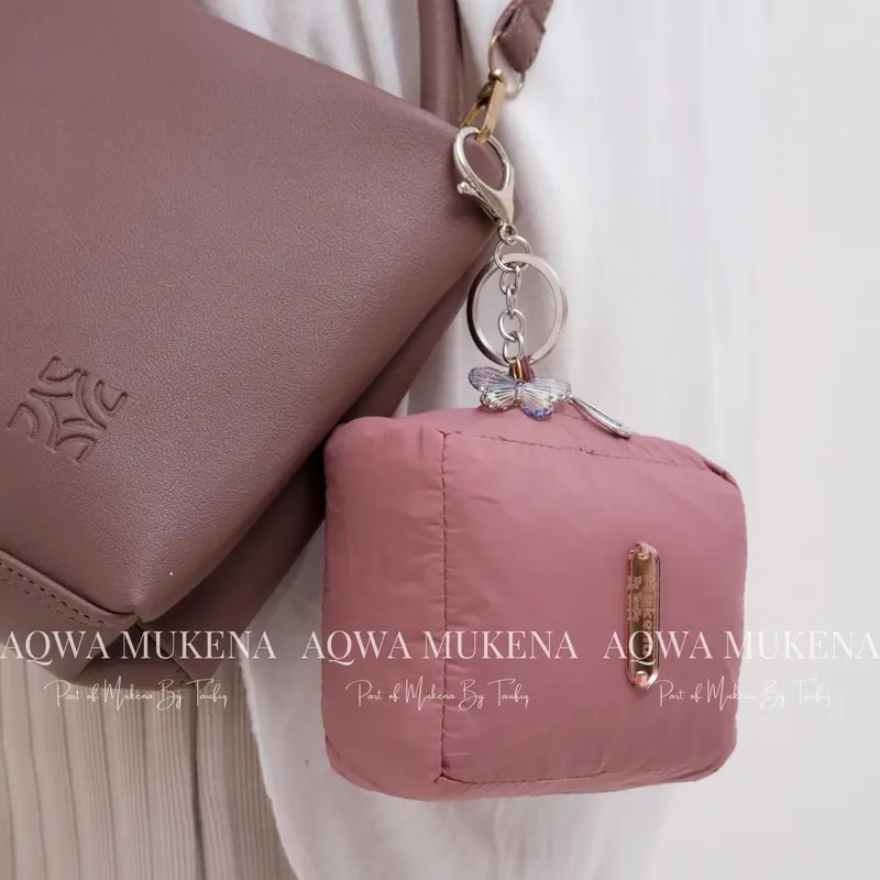 Mukena Calista Series By Mukena by Taufiq | Mukena Travel Mini Parasut Premium Polos | Mukena Travel Pouch Model 2in1 Resleting Dagu Nyaman Sajadah Atasan Lembut 2