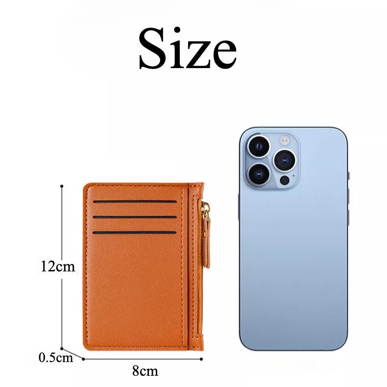 Product Introduction of Korean ultra-thin card bag for women, compact and simple, with multiple card slots and zippers. Small wallet, large capacity, ID card holder, card clip 0