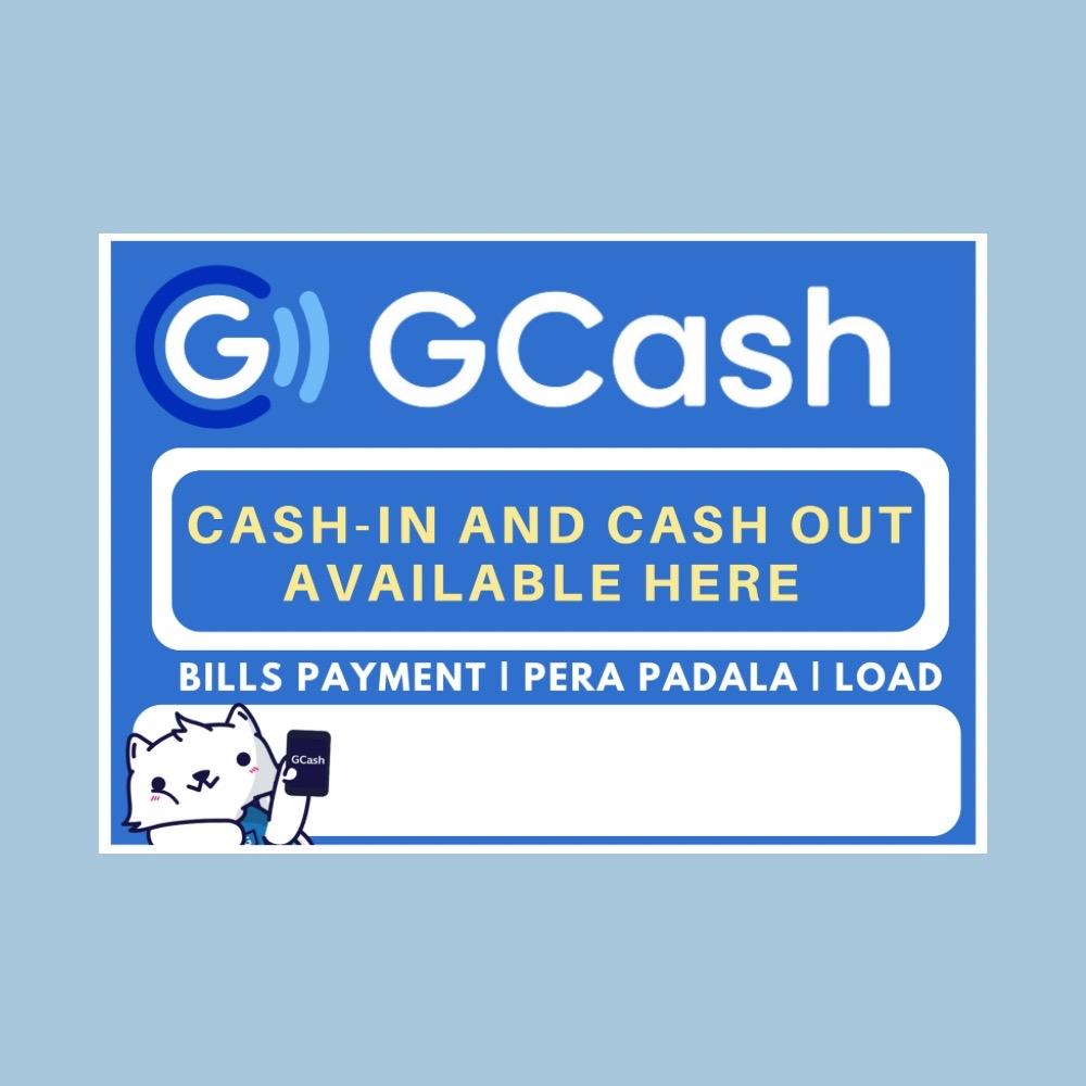 GCASH SIGNAGE Laminated Signage Cash In Cash Out Rates| Minorin ...