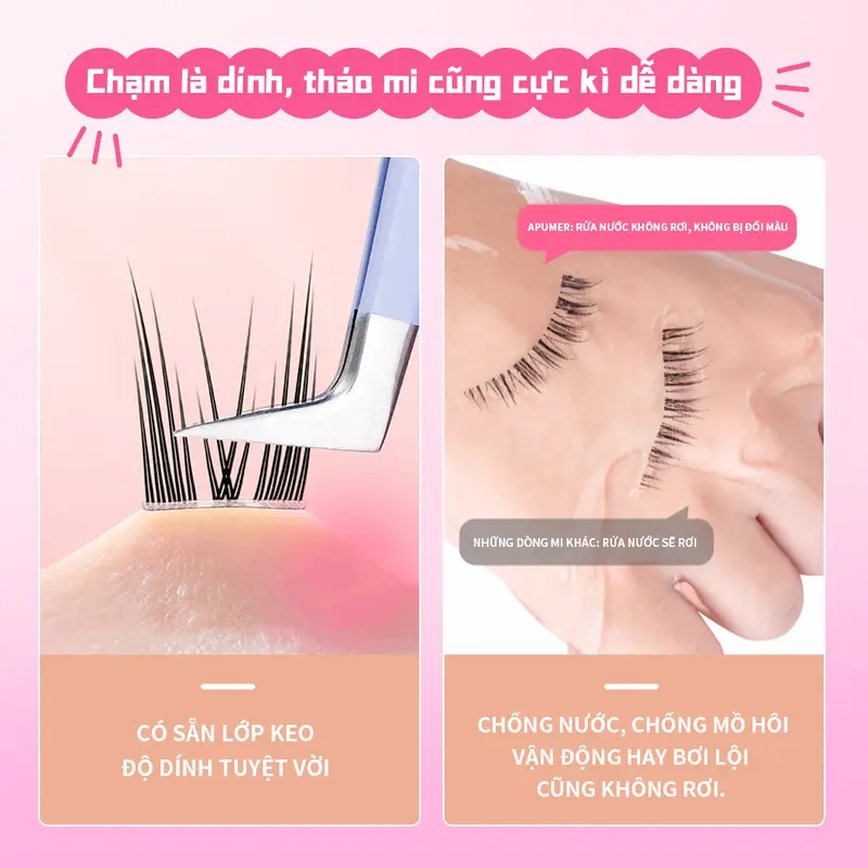 [ĐỘC QUYỀN LIVESTREAM] Mi giả tự nhiên có sẵn keo dùng để nối mi dạng đuôi cá loại A, có thể tái sử dụng nhiều lần 3