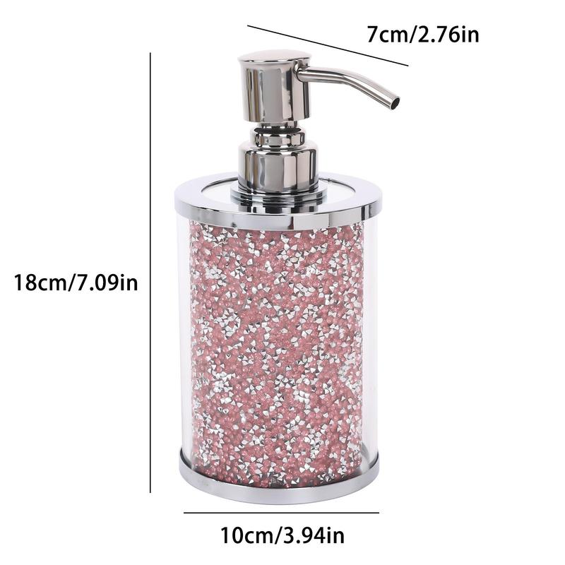 Glitter Bathroom Soap Dispenser, 2 Counts Press Type Soap Dispenser, Bathroom Supplies for Home Hotel 1