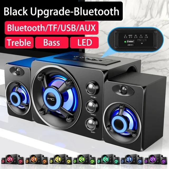 Loa âm thanh nổi 3D HIFI, đèn LED đầy màu sắc, âm trầm nặng, AUX, USB, có dây, âm thanh Bluetooth không dây, rạp hát gia đình, loa dạng thanh vòm, TV Củ Loa Nghe Nhạc 6