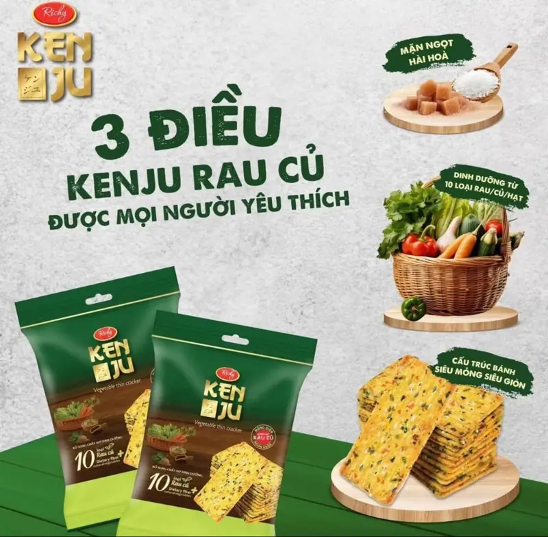 [NEW] Bánh Kenju vị rau củ 192g Snack Ăn Vặt 8