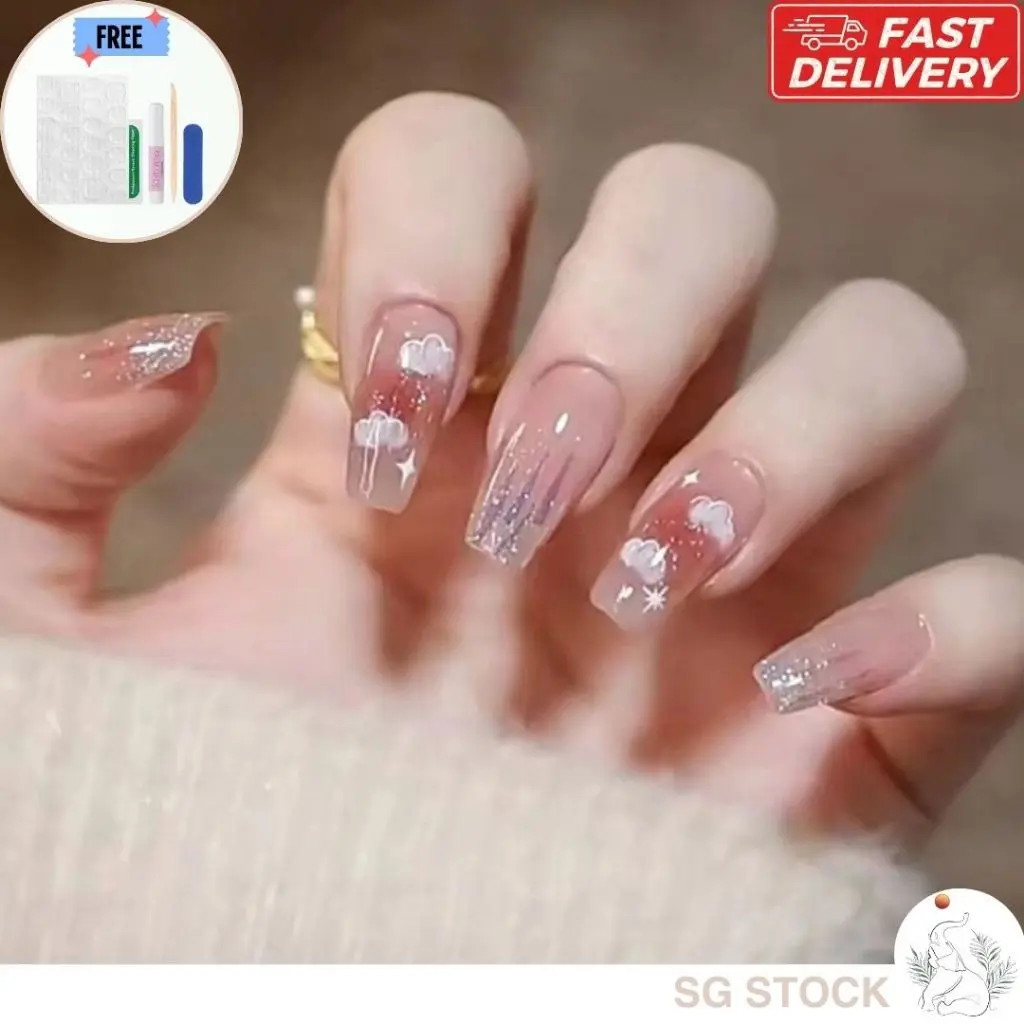 [SG] Good Quality Press-On Nails Cat Eye Handmade Nail Stickers Nail Art Hand-Painted Dog Cute Nail