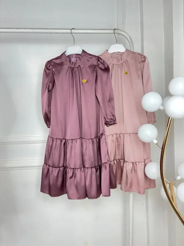 Gamis Najwa bahan Armani silk ANAK Muslim Nyaman Baju Dress 0