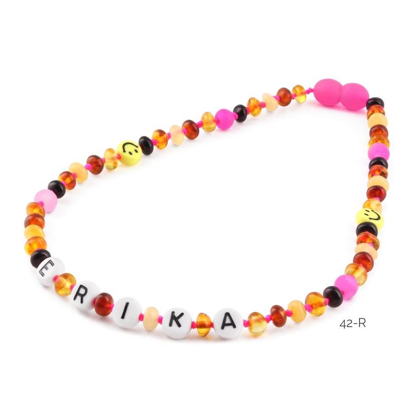 Kalung Amber CUSTOM NAMA untuk Bayi - Balita - Anak. Motif 38-R - Motif 46-R baltic  amber 6