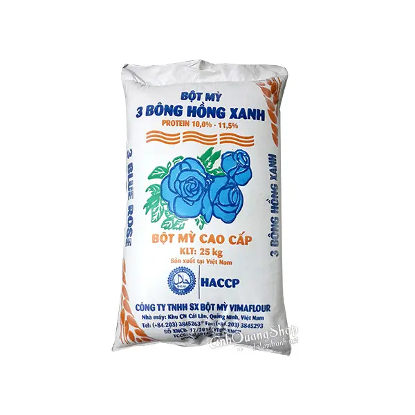 Bột mì 3 bông hồng xanh, bột mì số 11 làm bánh bao (1kg)