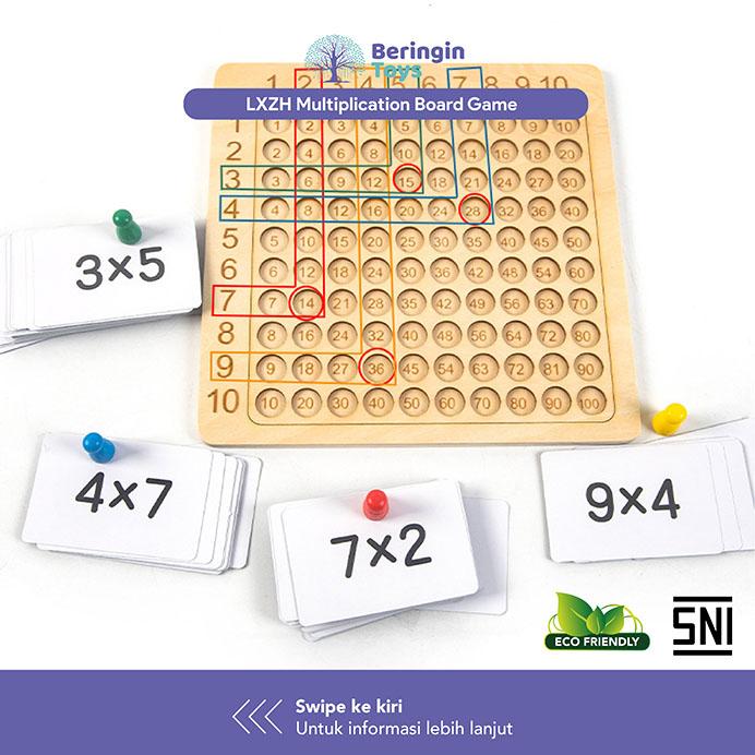 Beringin Toys Multiplication Board Game / Mainan Berhitung Anak / Mainan Edukasi Anak / Belajar Berhitung Kayu 2