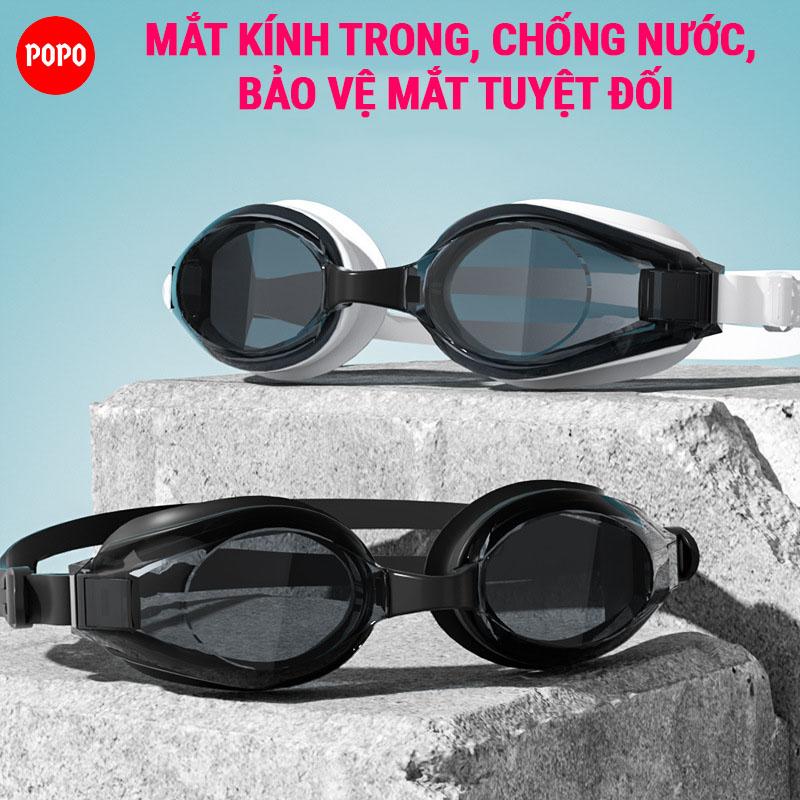 Kính bơi người lớn và trẻ em từ 6 tuổi POPO 613 mắt trong chống nước, hạn chế sương mờ, bảo vệ mắt tuyệt đối