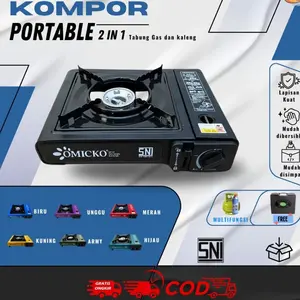 KOPER KOMPOR GAS PORTABLE 2 IN 1 CAMPING OUTDOOR / KOMPOR GRILL PORTABEL BBQ ready
