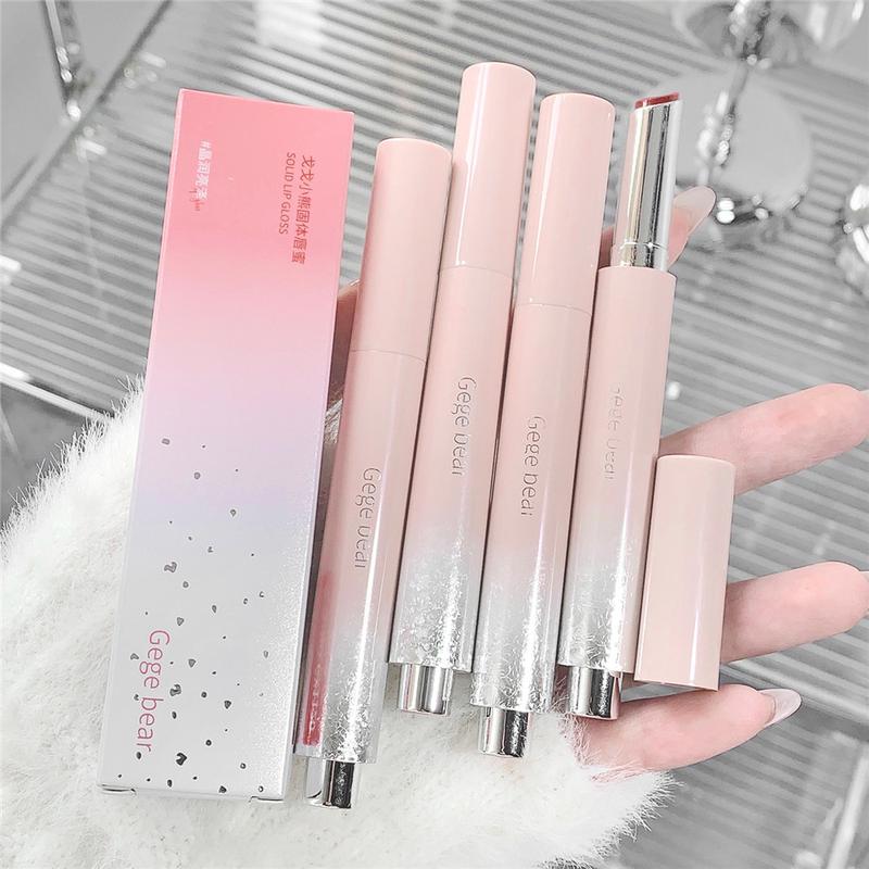 Product Introduction of Gege Bear Jelly Solid Lip Gloss Cute Hydrating Mirror Red Brown Lipstick Clear Moisturizing Lips Tint Nature Nude Lip Makeup Cosmetics 18