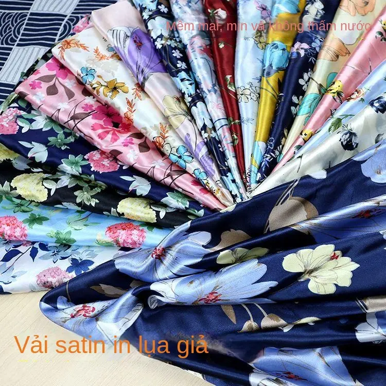 Vải Satin In Lụa Nhân Tạo, Vải Lụa, Quần Áo Trung Quốc Han, Vải In Hoa Thực Vật Tự Làm