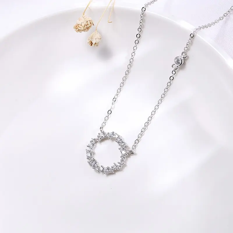 Vòng cổ AURA bạc nữ, dây chuyền huyền thoại biển xanh mặt nạm đá tấm-AURASILVER-DC06 4