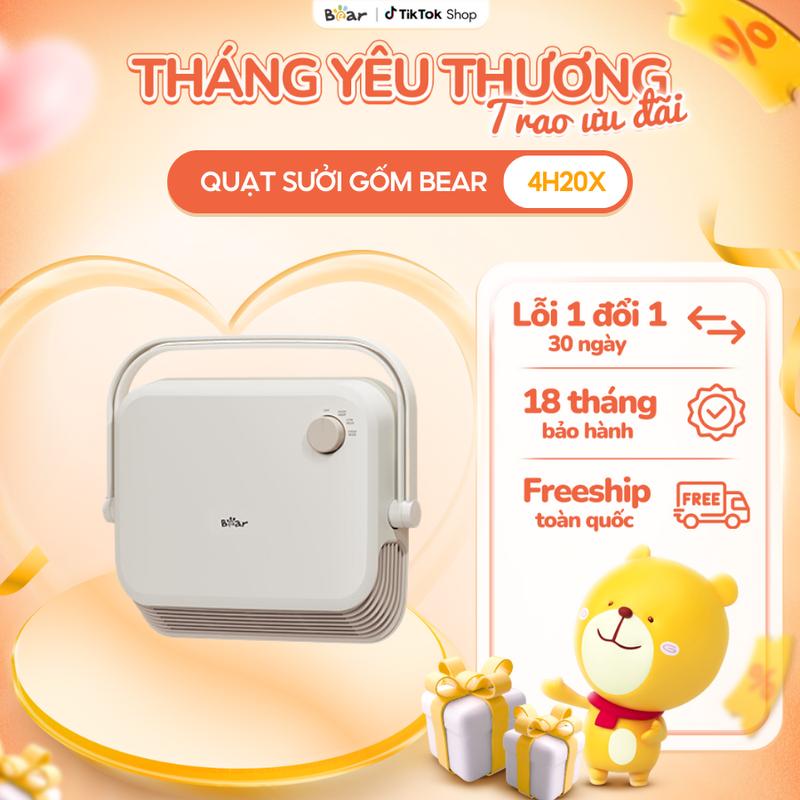 [Ưu Đãi Sốc]  Máy Sưởi Gốm Treo Nhà Tắm Bear Đèn Sưởi, Quạt Sưởi Treo Tường Phòng Tắm Máy Sưởi Ấm Chống Nước Tiết Kiệm Điện SH-4H20X