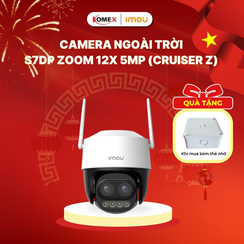  Camera wifi ngoài trời  Imou S7DP 5MP Zoom 12x  Cruiser Z  ống kính kép Xoay 360 độ Đàm thoại 2 chiều Còi báo động - Imou Komex Store 