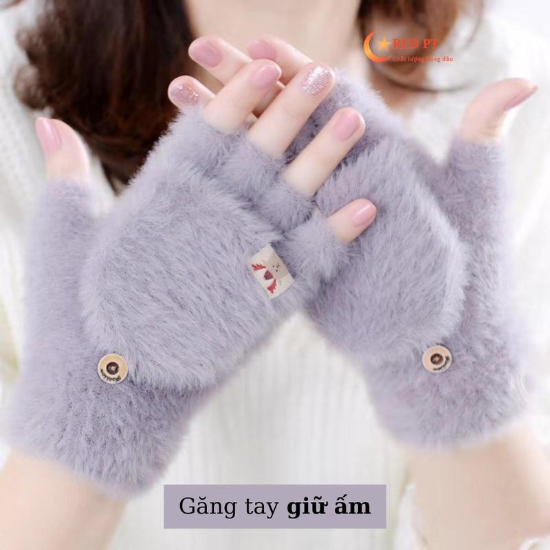Găng tay mùa đông nữ giữ ấm mềm mịn xinh RED PT