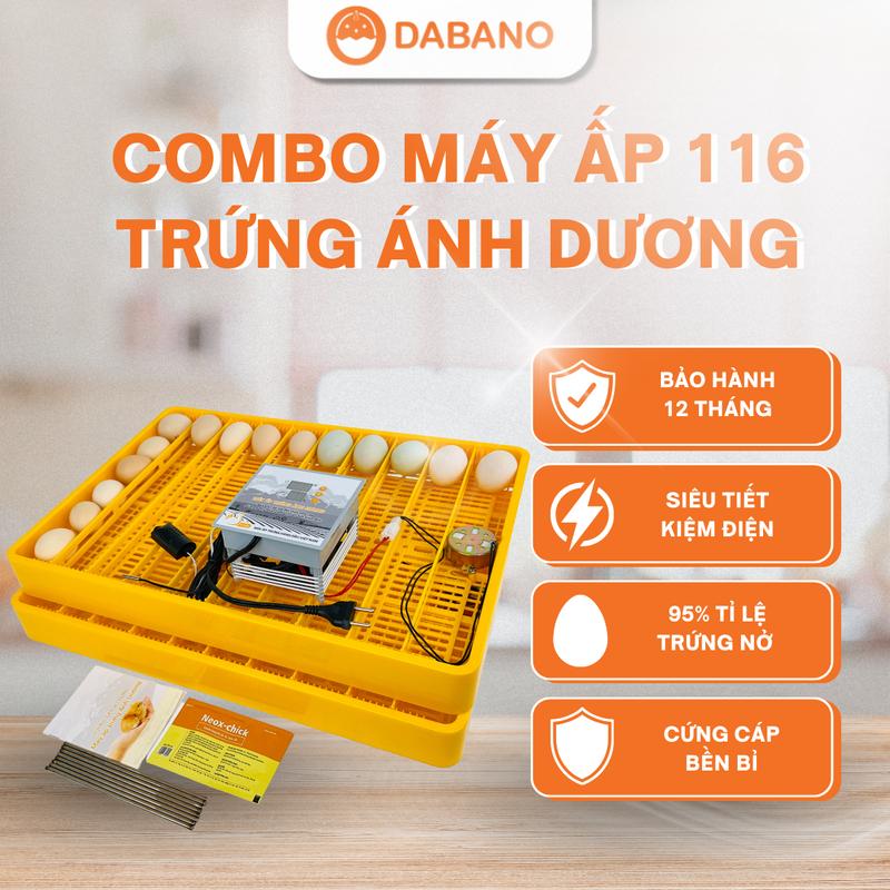 Combo Máy Ấp Trứng Ánh Dương P100 + Khay Đảo Trứng Lăn Cao Cấp 116 quả - DABANO