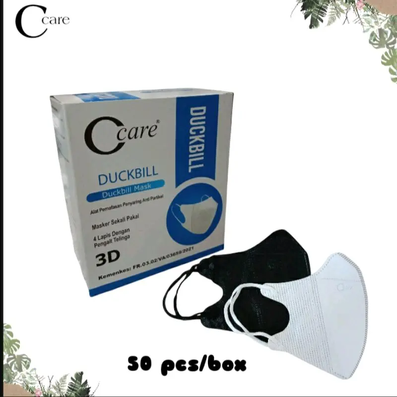 Masker Duckbill C care 3ply  garis embos isi 50 pcs