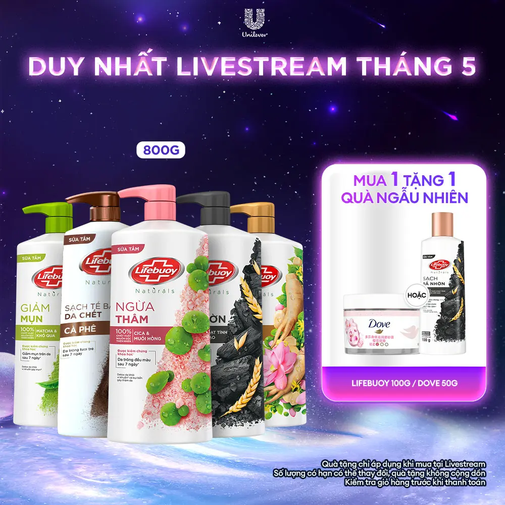 Sữa Tắm Lifebuoy Detox Chiết Xuất Matcha & Khổ Qua Hỗ Trợ Da Khỏi Vi Khuẩn Gây Mụn Chai 800g - Cho Nam & Nữ [1]